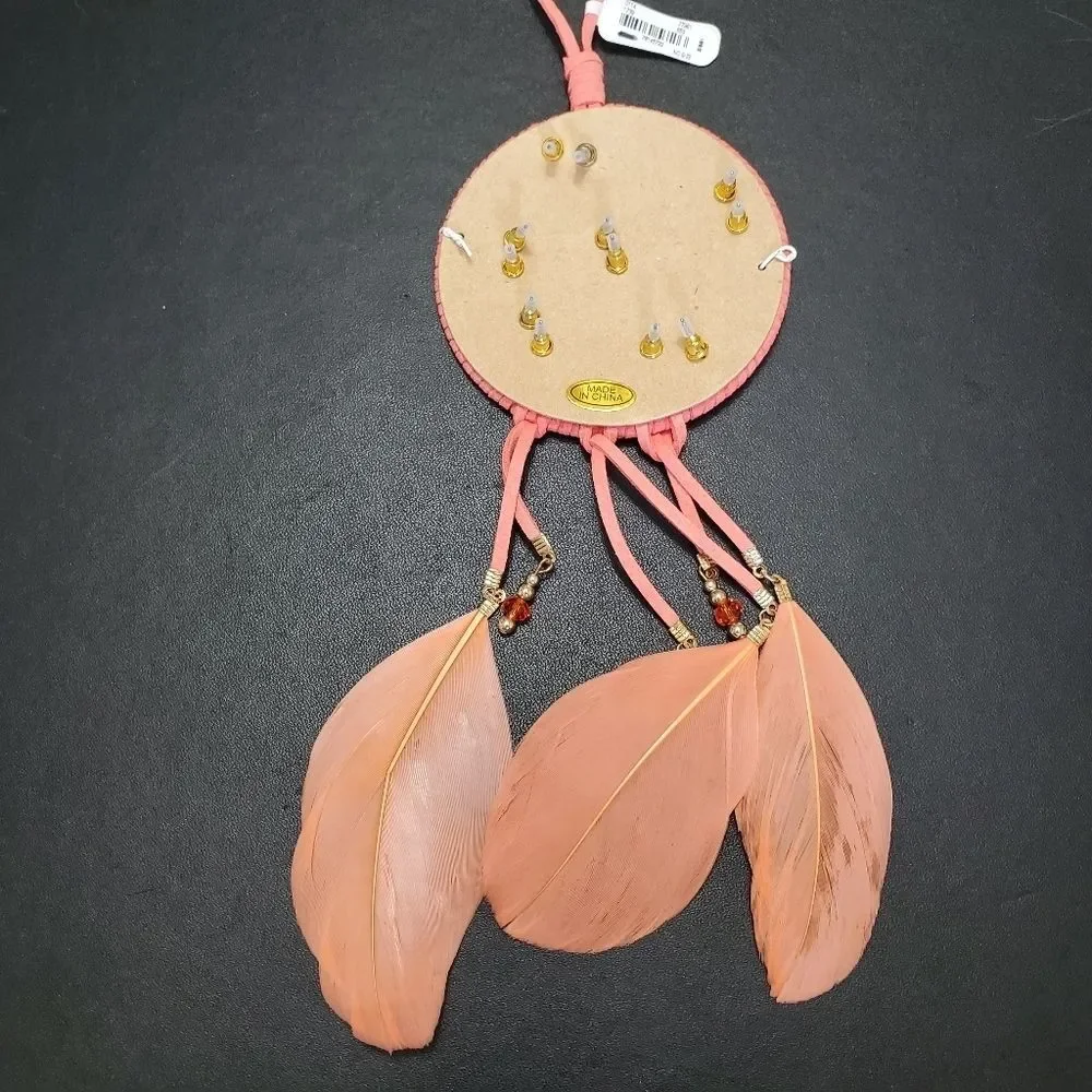 Justice dream catcher gold tone earring set